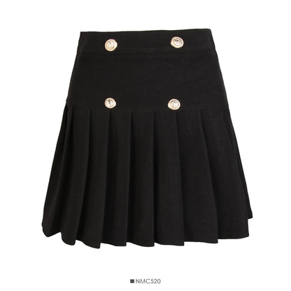 Versatile high waist slim tweed A-line skirt  2492