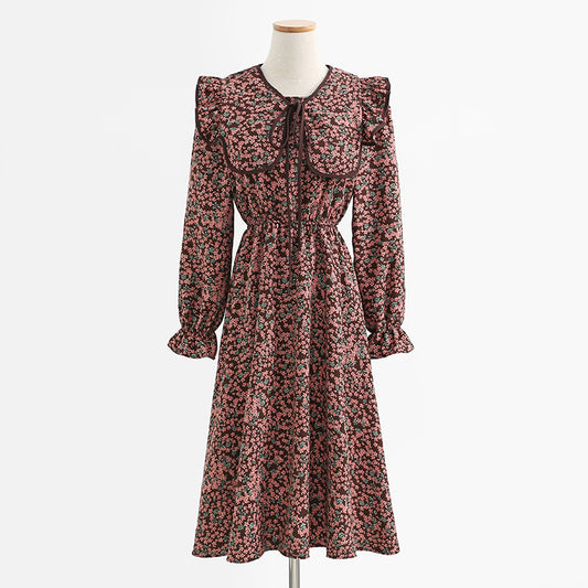 Slim skirt French floral skirt length skirt  2443