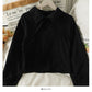 Top women's autumn short versatile long sleeve sweater  1875