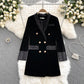High end goddess suit collar velvet dress  1534