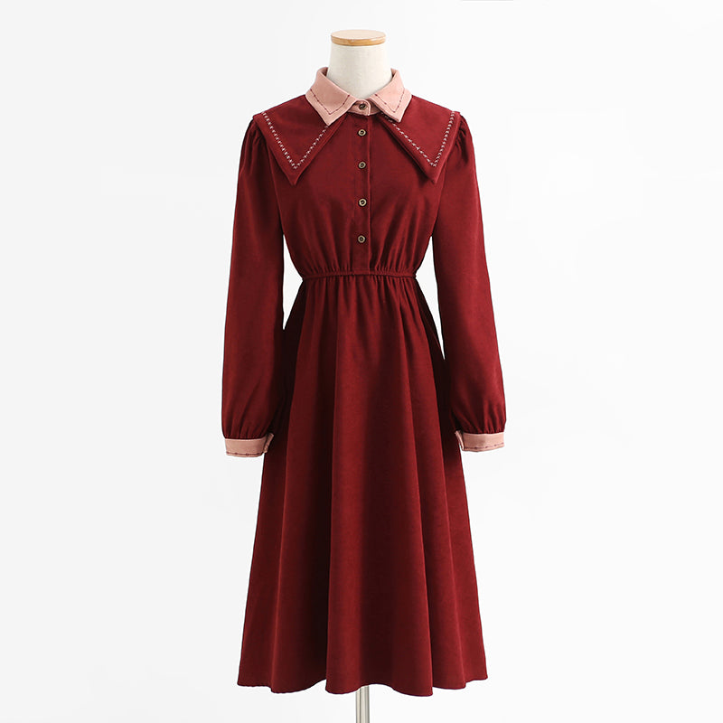 New style small fragrance high-end Corduroy Skirt backing skirt  2272
