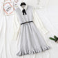 Knitted vest dress children's shirt fashion vest skirt sweater skirt two piece set  2350