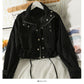 French minority bowknot drawstring lace up blouse women's coat  2093