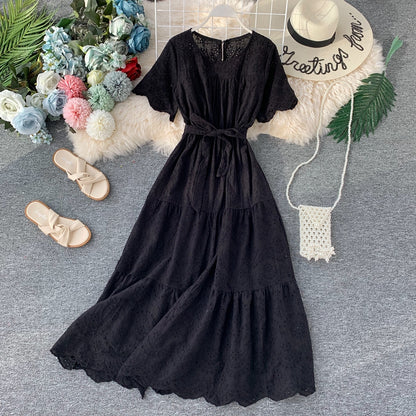 Super fairy sweet skirt waist Ruffle Dress large swing skirt long skirt  3132
