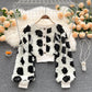 Sweet temperament three-dimensional flower bubble long sleeve top  1564