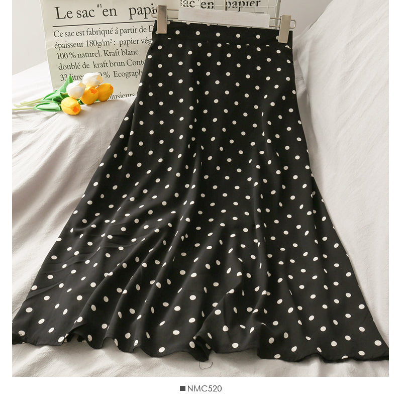 High Waist Hip Wrap Skirt medium length small floral large swing skirt  2504