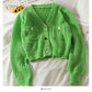 Sweater women's sweater V-neck cardigan versatile top  1737