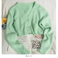 Pullover Damen Herbstkleidung klein vielseitig V-Ausschnitt 1799