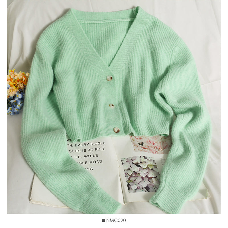 Pullover Damen Herbstkleidung klein vielseitig V-Ausschnitt 1799