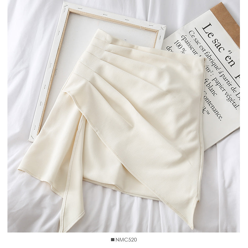 Irregular Ruffle ruffled Hip Wrap Skirt  2617