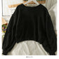 Slim low neck Pullover long sleeve top women's new solid color versatile curled sweater  2022