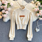 Vielseitiger Pullover Damen Koreanischer Slim Design Kettenpullover 1578