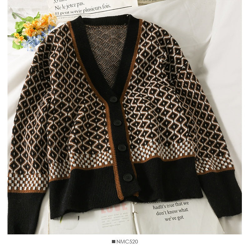 Hong Kong Vintage Plaid single breasted cardigan sweater coat  1926