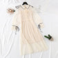 New super horn sleeve nail bead sling pleated long skirt two-piece set  2459