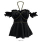 French minority ear side hanging neck beautiful back skirt top  2702