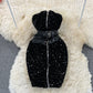 Design sense zipper Sequin glittering fashion slim fit  2781