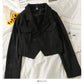 Han Fan short exposed navel two button western style slim cardigan top  2086