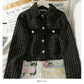 French small Plaid loose Lapel long sleeve small shirt top  2102