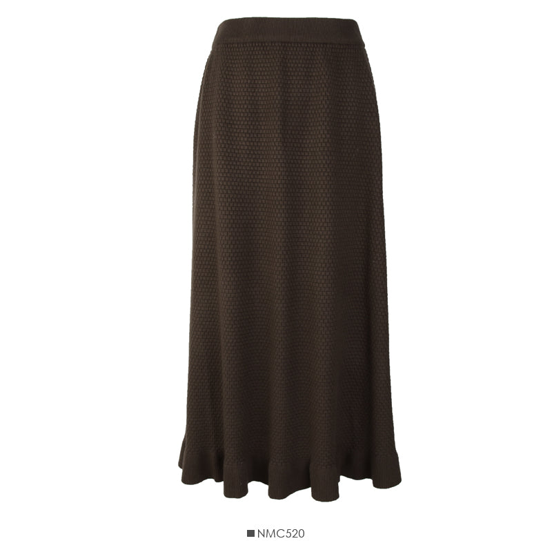 Slim Plaid Knit Skirt, versatile Ruffle A-line skirt  2608