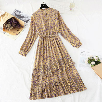 Chiffon Dress Japanese soft wind floral skirt  2379
