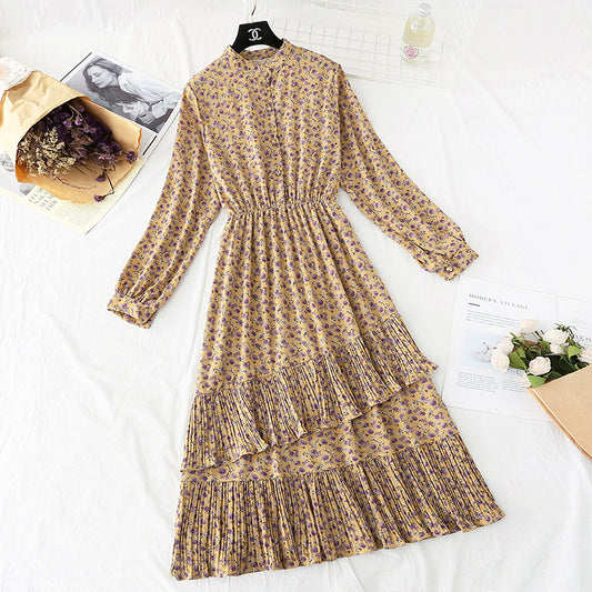 Chiffon Dress Japanese soft wind floral skirt  2379