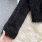 Sweet temperament imitation mink hair high waist short sweater coat  1620