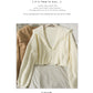 Korean version of foreign style versatile two button short sweater for women  1690