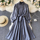 Elegant A line long sleeve dress  1309
