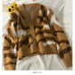New leopard print short single breasted long sleeved cardigan  1851