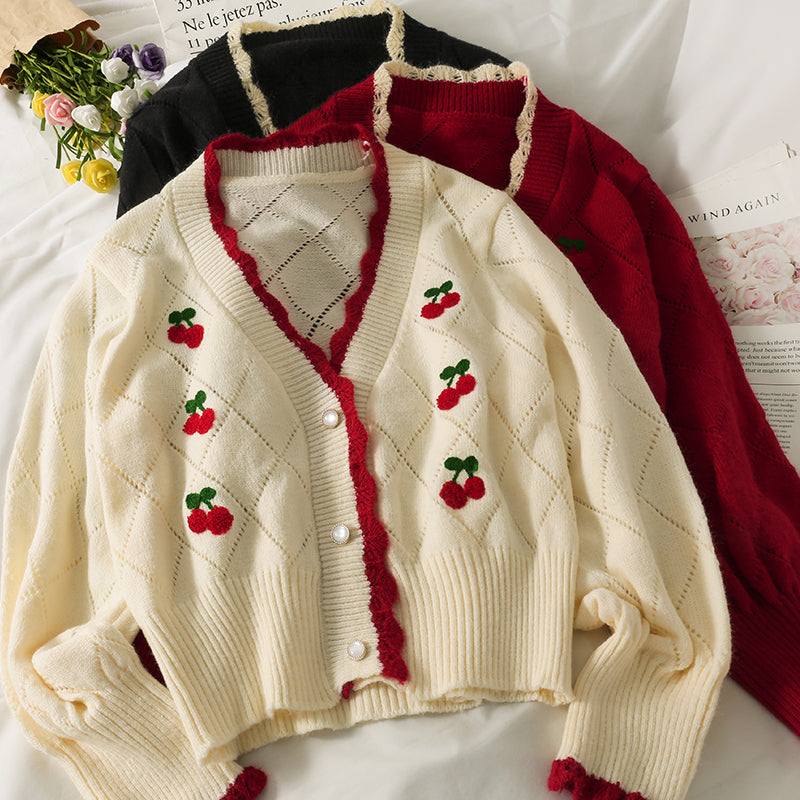Süßer Cardigan in Kirschrot 1481