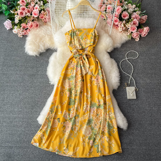 Super fairy French long suspender dress  3330
