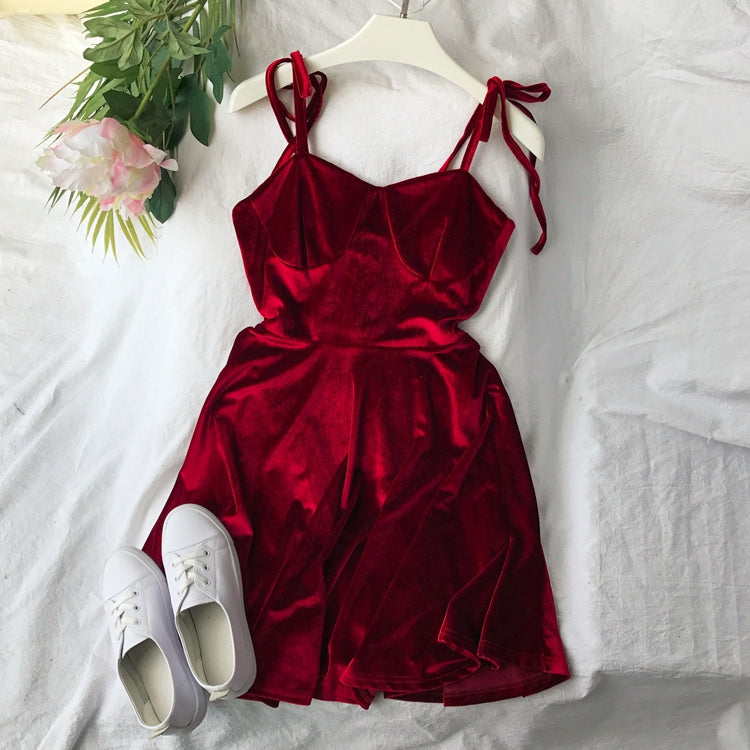 Bandage dress velvet suspender harbor style suspender skirt  3275