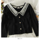 Cut out contrast stitching stripe Lapel backing blouse women's  2078