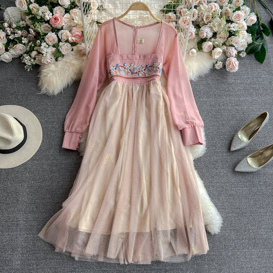 Vintage fairy Chiffon waist dress  3006