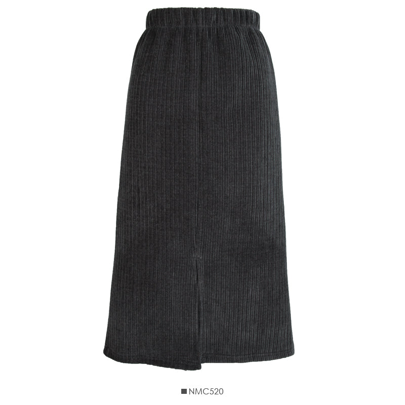 Hong Kong style retro vertical stripe elastic waist thin skirt  2521