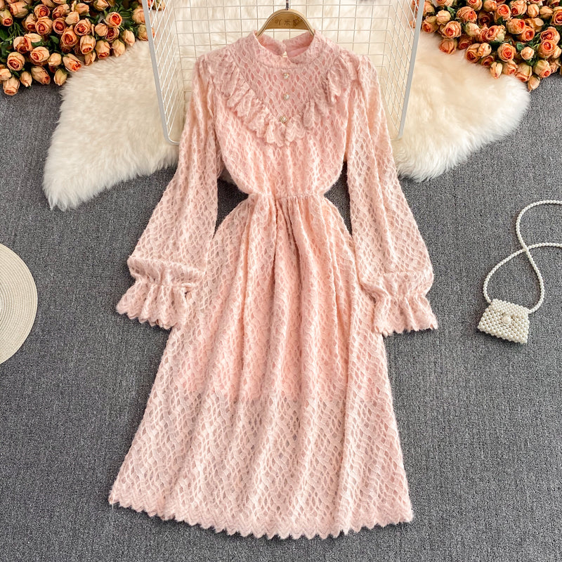 Lace lady style gentle temperament fairy skirt  3394