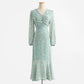 New long sleeved V-neck Floral Dress  2236