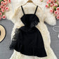 Sexy Strapless suspender ruffled fishtail buttock dress  3126