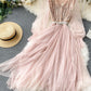 Cute v neck tulle sequins dress girl dress  1318