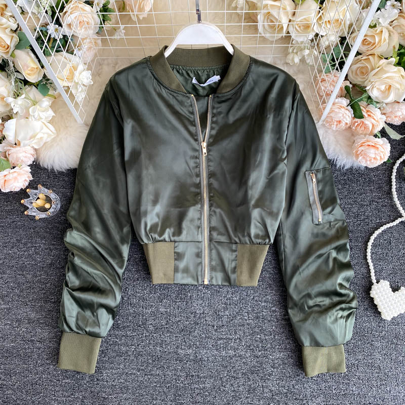 Jacket Women's Korean long sleeved jacket Baseball Jacket  1496
