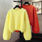 Einfacher Langarm-Pullover mit Rundhalsausschnitt 1476