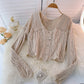 Short hollow out knitted cardigan for women in autumn  1597