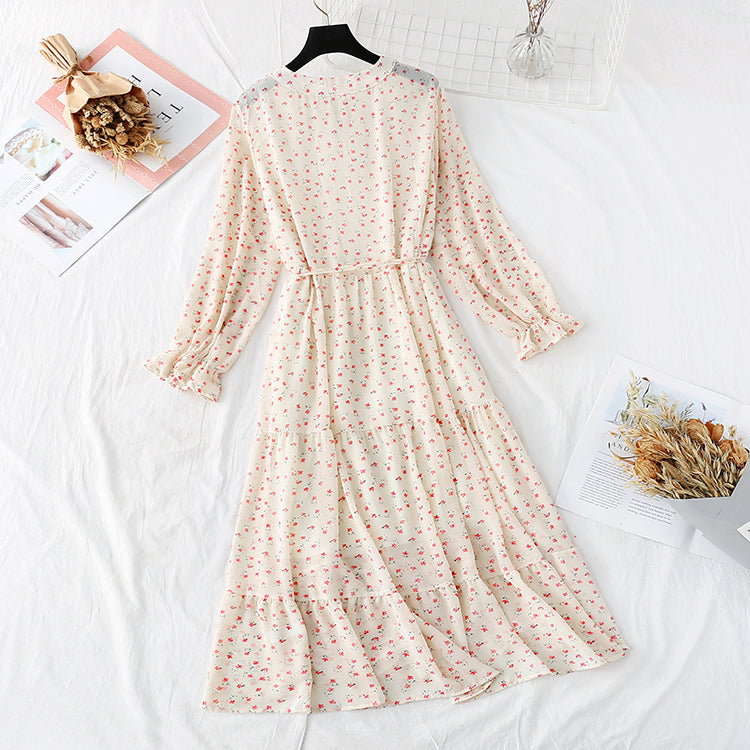 French retro, loose and thin, with a long skirt at the bottom  2370