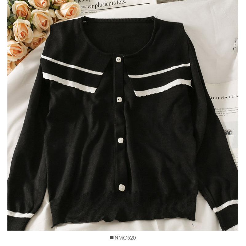 Pullover Top Women's new loose and thin doll neck sweater  2067