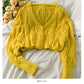 Jacquard-Pullover Damen lockerer und dünner einfarbiger Pullover 1741