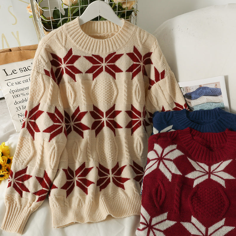 Cute round neck long sleeve sweater  1482