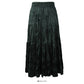 Pleated stitched A-line skirt women's new solid medium length skirt  2506