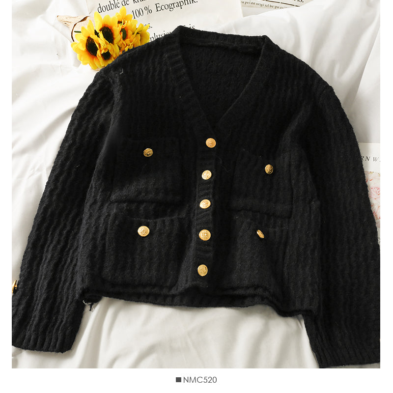 Striped slim cardigan sweater Long Sleeve Sweater Jacket  1758