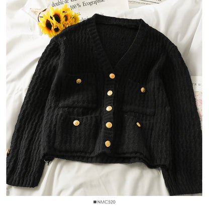 Striped slim cardigan sweater Long Sleeve Sweater Jacket  1758