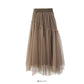 Korean gauze stitched irregular ear skirt for women  2489
